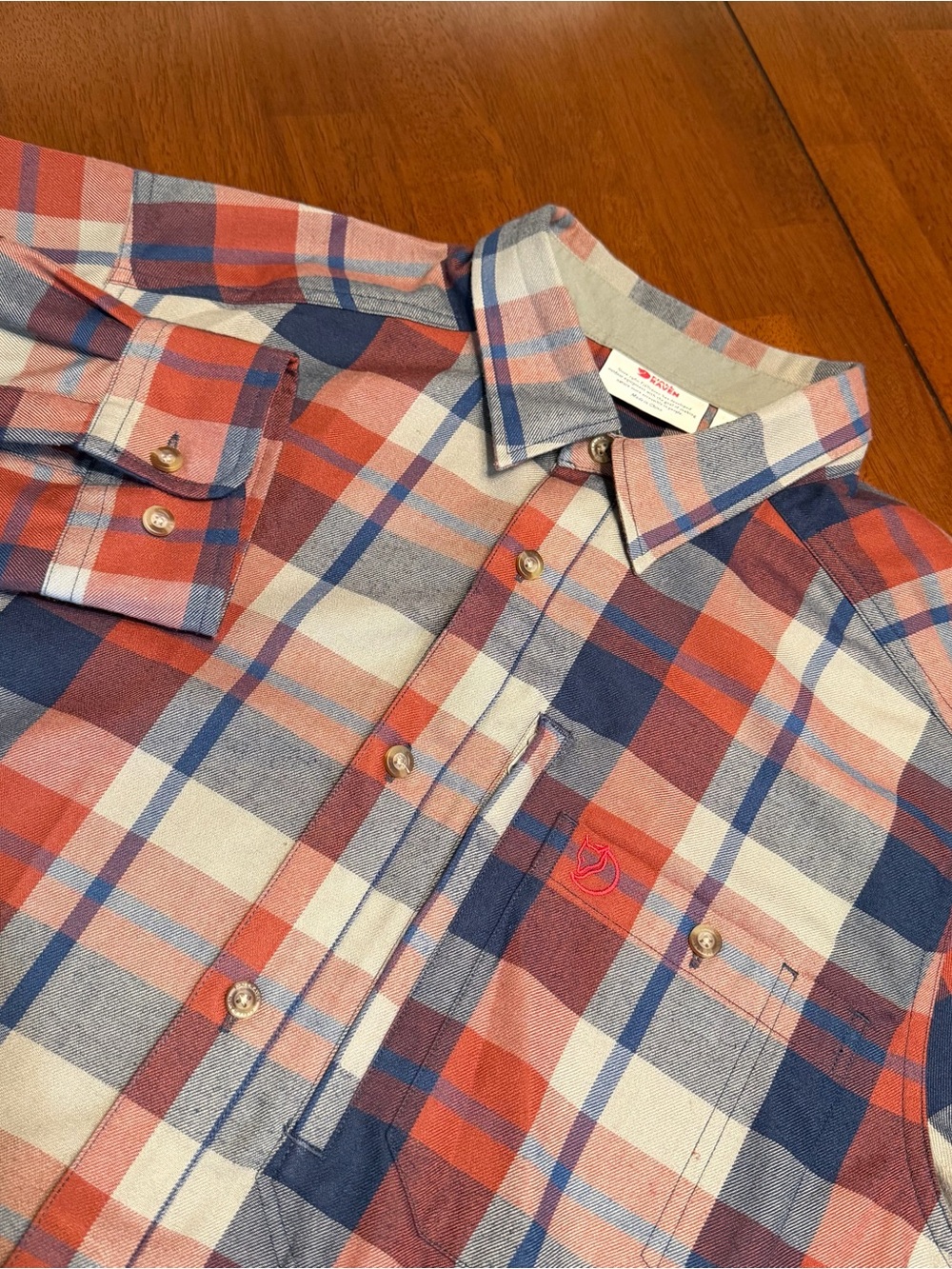 Fjallraven Fjallglim Flannel Plaid Long-Sleeve Shirt Red Multicolor Men's Large